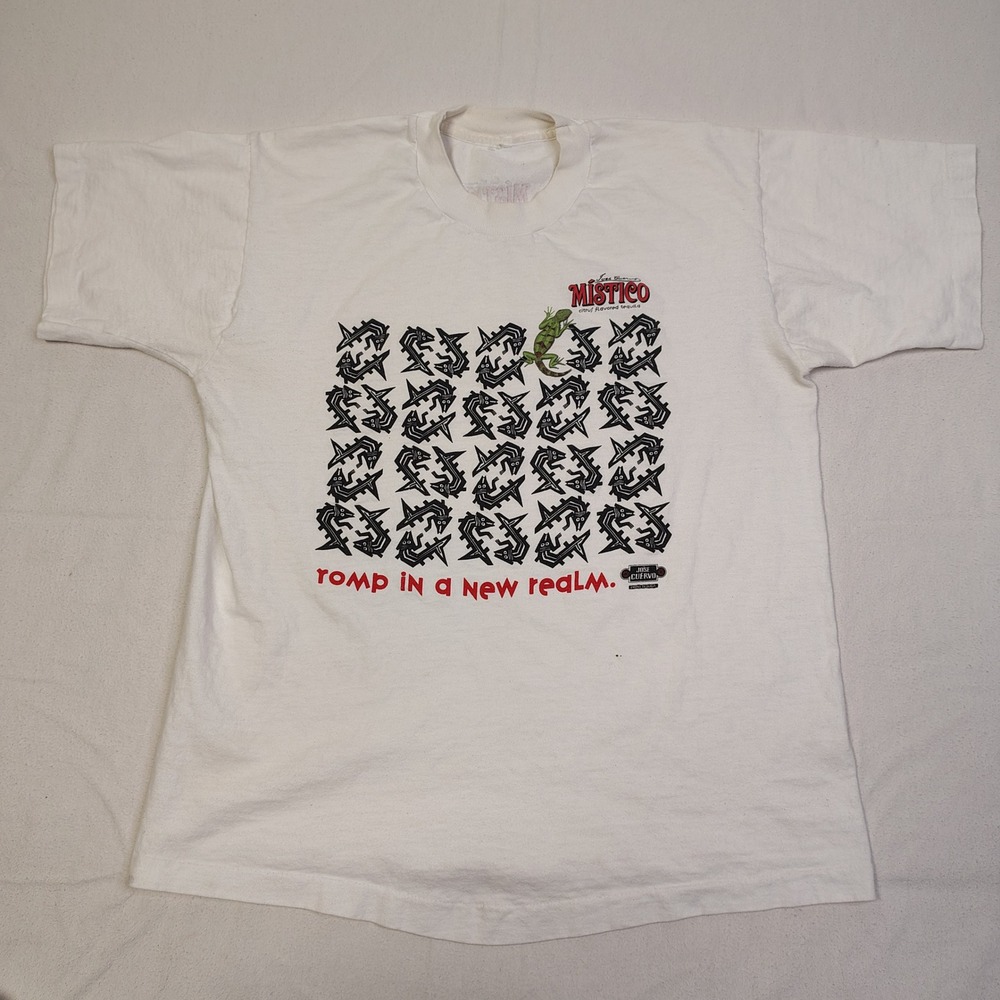 Vintage Jose Cuervo‎ Mistico Tequila Romp in a New Realm Graphic T-Shirt White L